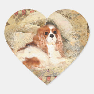 Sticker Cœur Cavalier King Charles Spaniel