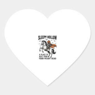 Sticker Cœur Cavalier sans tête de Sleepy Hollow Halloween vint
