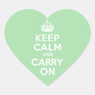Sticker Cœur Celadon Gardez le calme et continuer