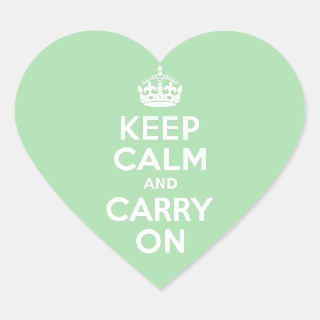 Sticker Cœur Celadon Gardez le calme et continuer (Devant)