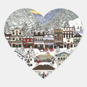 Sticker Cœur Célébration des vacances à Leavenworth