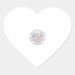 Sticker Cœur Cercle d'infirmière en oncologie Citation Concepti