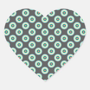 Sticker Cœur Cercles mixtes gris par Shirley Taylor