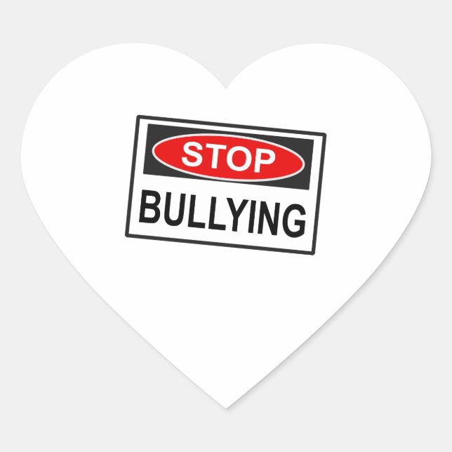 Sticker Cœur Cesser le signe d'intimidation rouge (Devant)