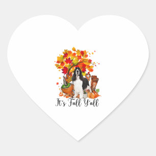Sticker Cœur C'est automne Y'all Springer Spaniel Dog Halloween