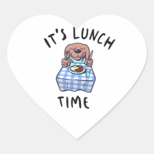 Sticker Cœur C'est l'heure du déjeuner
