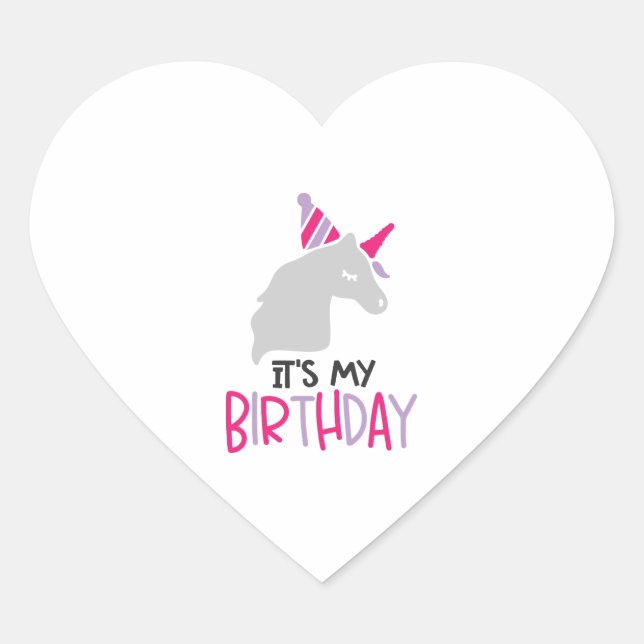 Sticker Cœur c'est mon anniversaire (Devant)