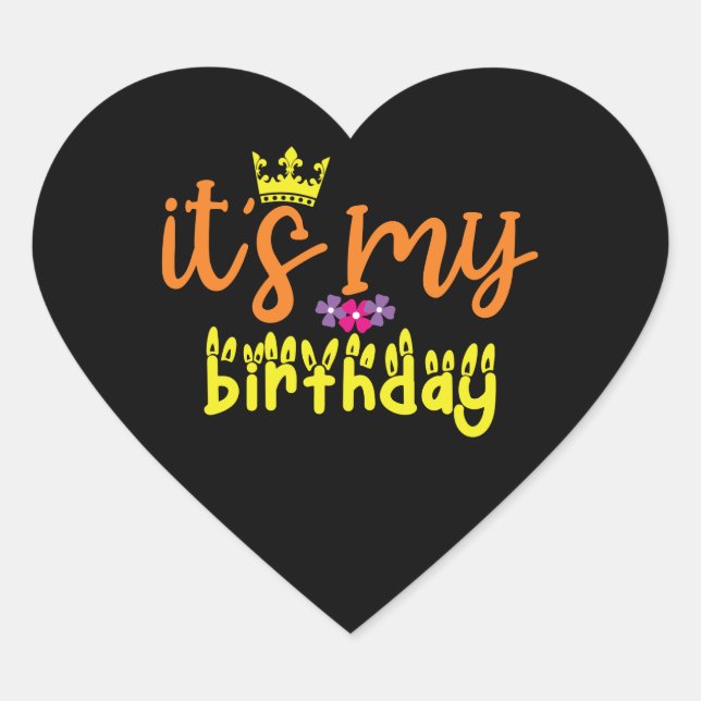 Sticker Cœur C'est mon anniversaire (Devant)