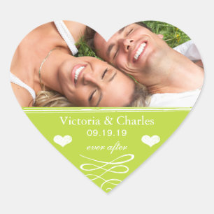 Sticker Cœur Chalet de chaux Mariage Enregistrer la date Sceau