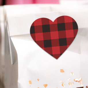 Sticker Cœur Chalet primitif Bison rouge Boeuf plat