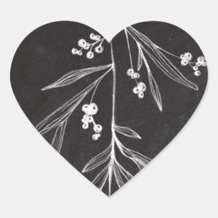 Sticker Cœur Chalkboard Holiday Mistletoe - Noël