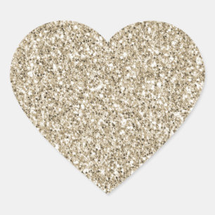 Sticker Cœur Champagne Gold Glitzy Parties scintillant