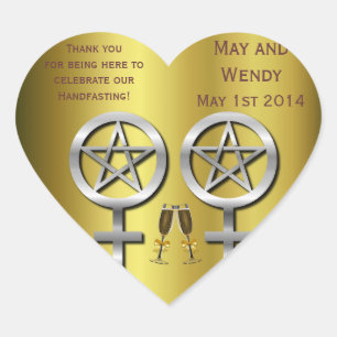 Sticker Cœur Champagne Toast Lesbian Handfast Heart