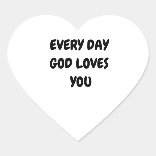 STICKER CŒUR CHAQUE JOUR DIEU VOUS AIME (Devant)