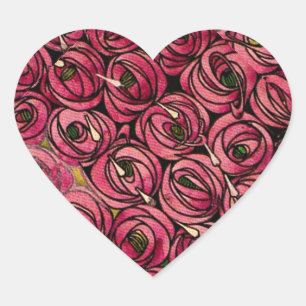 Sticker Cœur Charles Mackintosh, Rose