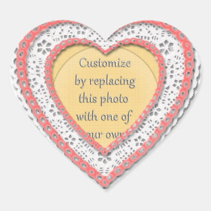 Sticker Cœur Châssis de Coeur Rose Laced Saint-Valentin
