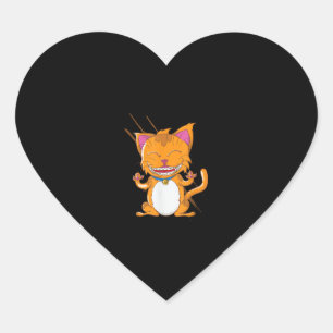 Sticker Cœur Chat avec bracelets