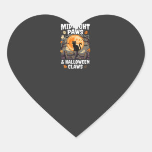 Sticker Cœur Chat de lune de méfaits d'Halloween