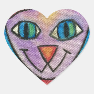 Sticker Cœur Chat de Pink