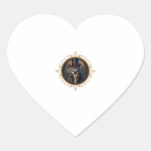 Sticker Cœur Chat d'humeur classique T Gangsters Chat Retro Cha