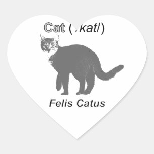 Sticker Cœur Chat Felis Catus