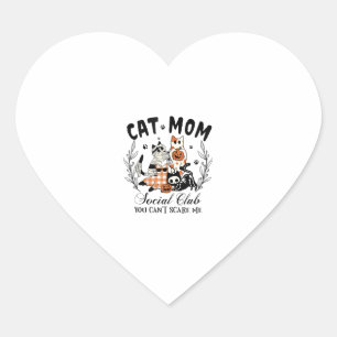 Sticker Cœur Chat Maman Social Club Ghost Chat Halloween Gothiq