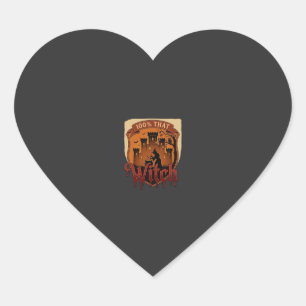 Sticker Cœur Château de sorcière Chaudron Hibou Chauves-souris_