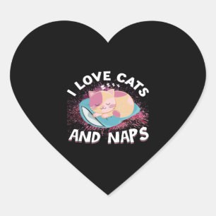 Sticker Cœur Chats marrants avec Citation Chat-Lover