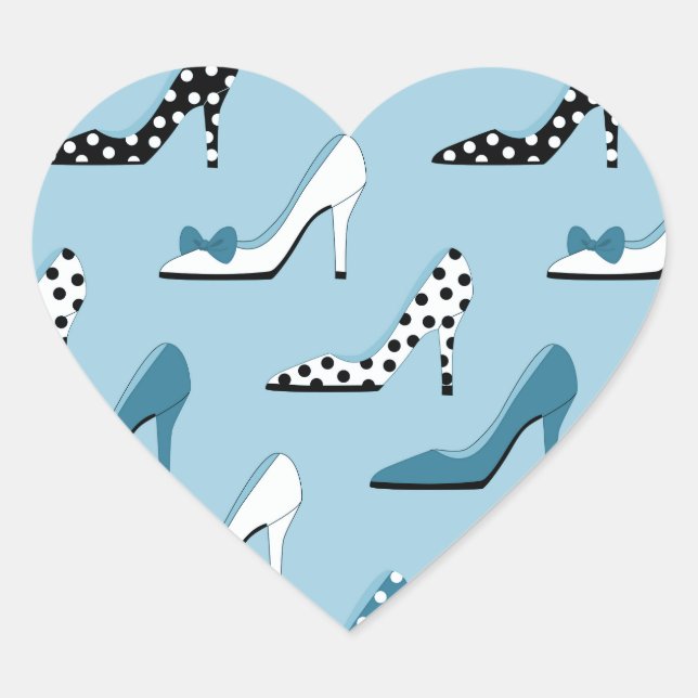 Sticker Cœur Chaussures bleues à talon élevé (Devant)