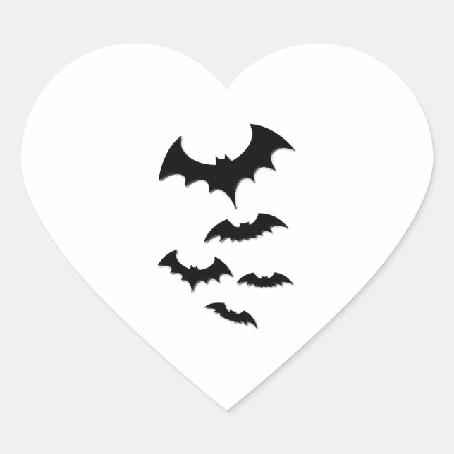 Sticker Cœur chauve-souris halloween (Devant)