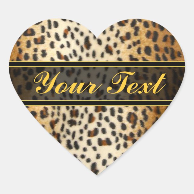 Sticker Cœur Cheetah Leopard Faux Poster de animal (Devant)