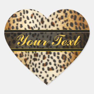 Sticker Cœur Cheetah Leopard Faux Poster de animal