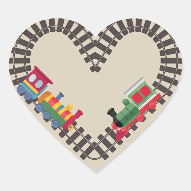 Sticker Cœur Chemin de fer du jour de Valentines Coeur (Devant)