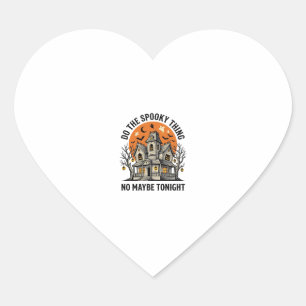 Sticker Cœur Chemise de Maison Hantée Effrayant Design Hallowee