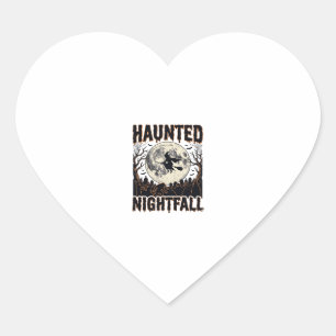 Sticker Cœur Chemise de nuit hantée Gravure vintage Halloween D