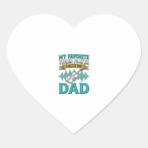 Sticker Cœur Chemise de papa violoniste Le joueur de violon fav