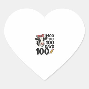 Sticker Cœur Chemise de vache 100 jours Gravure vintage design