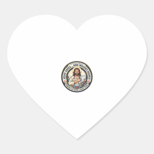 Sticker Cœur Chemise Humoristique Corvées de Lessive Jésus Grap