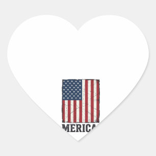 Sticker Cœur Chemise vectorielle patriotique drapeau Merica en
