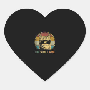 Sticker Cœur Chemises de chat pour hommes, Retro Je fais ce que