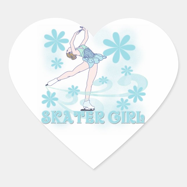 Sticker Cœur Chemises et cadeaux pour filles de patineur (Devant)