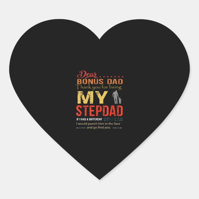 Sticker Cœur Cher Bonus Papa Merci D'Être Mon Stepdad (Devant)