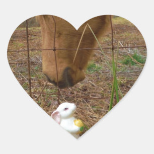 Sticker Cœur cheval et fleur de printemps Bunny