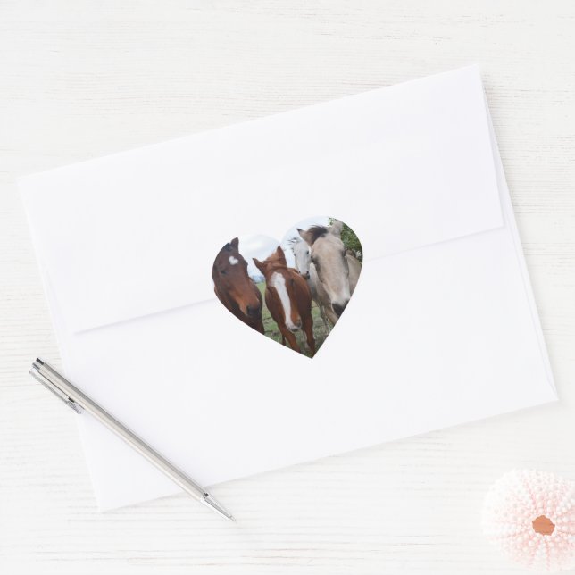 Sticker Cœur Cheveux Frisqués : De Bons Problèmes De Cheval, (Enveloppe)