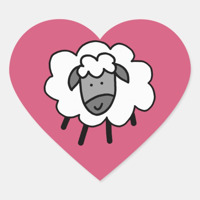 Sticker Cœur Cheveux Sheep (Devant)