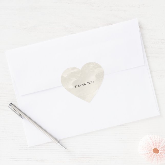 Sticker Cœur Chic Perle Blanc Glam   (Enveloppe)