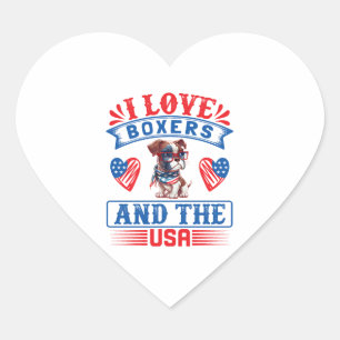 Sticker Cœur Chien de boîte patriotique