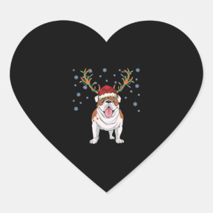 Sticker Cœur Chien de rennes de taureau de Noël