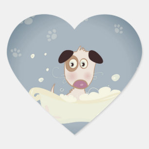 Sticker Cœur Chien en en forme de coeur de papier