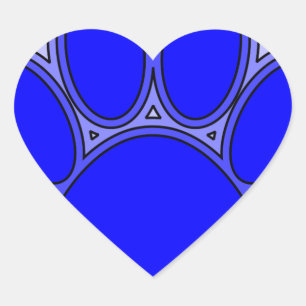 Sticker Cœur Chien Paw En Bleu Avec Contours